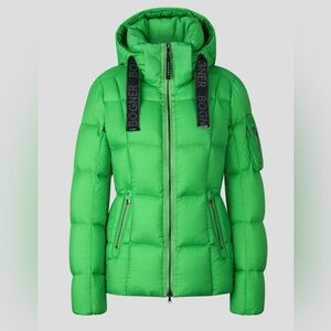 BOGNER Vibrant Lime Green Quilted Puffer Jacket Luxury Ski Coat